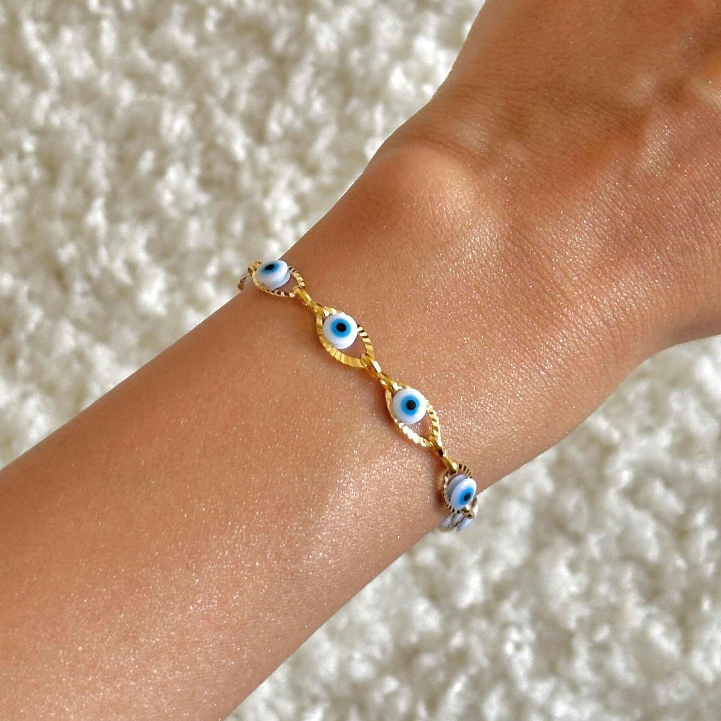 Gold Evil Eye Bracelet/Anklet The Chic Women.