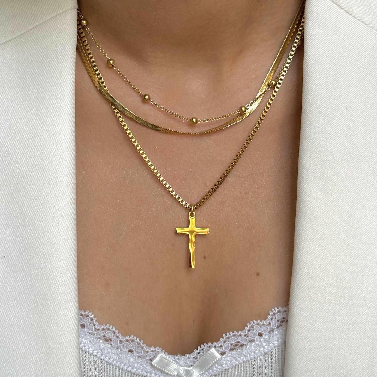 Multilayer Cross Necklace The Chic Women.