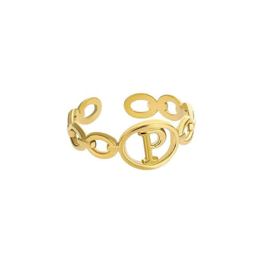 Initial Cuff Ring The Chic Women.