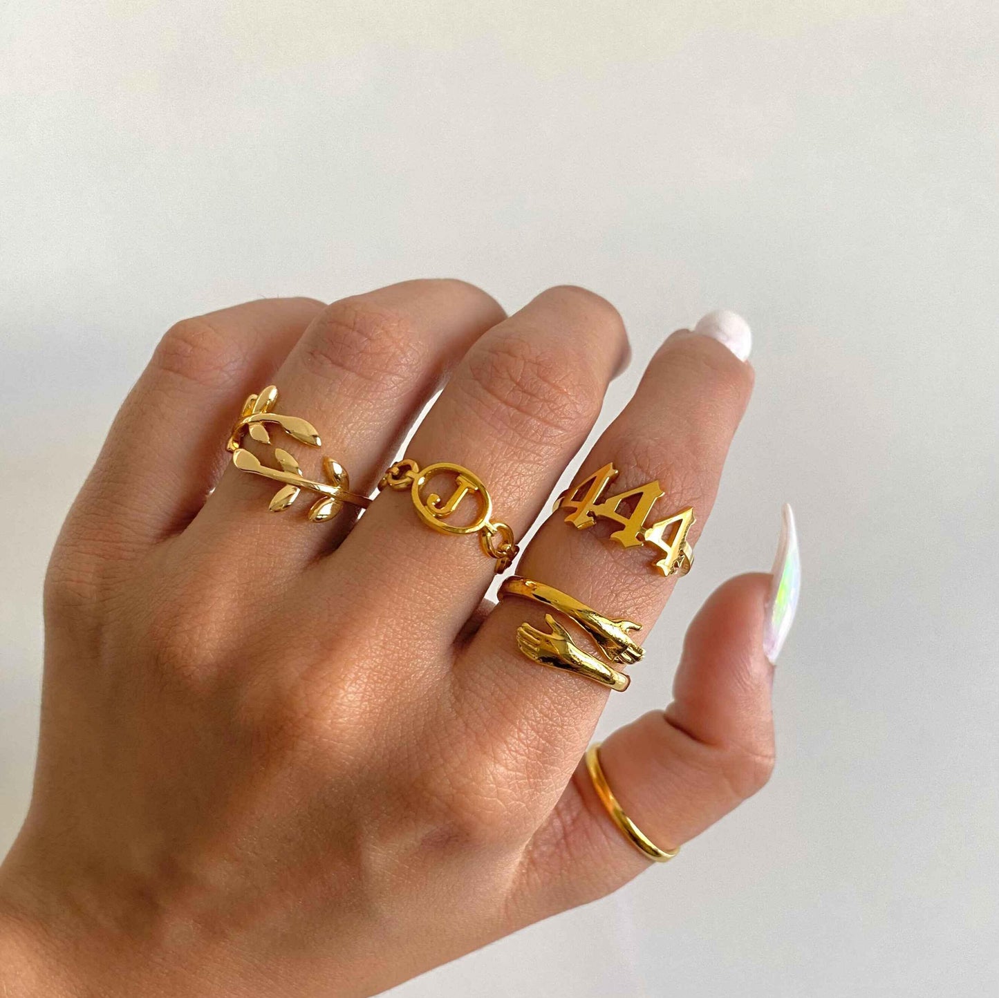Initial Cuff Ring The Chic Women.