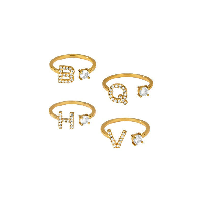 Icy Initial Ring The Chic Women.