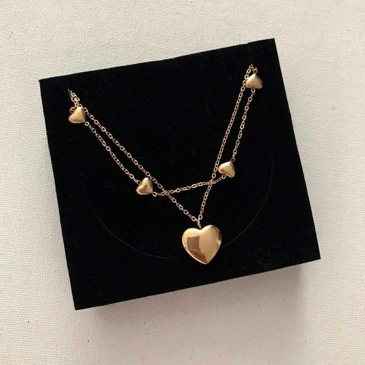 Layered Hearts Necklace The Chic Women.