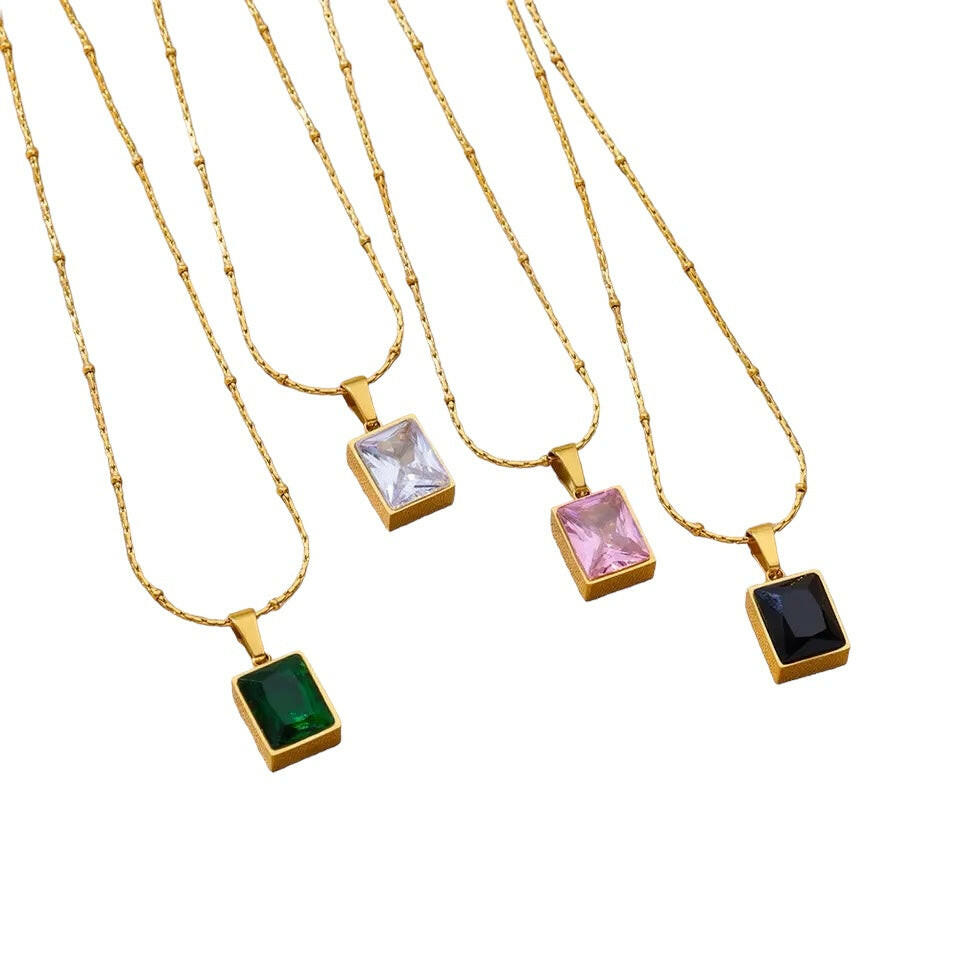Square Drop Necklace The Chic Women.
