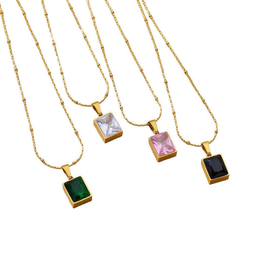 Square Drop Necklace The Chic Women.