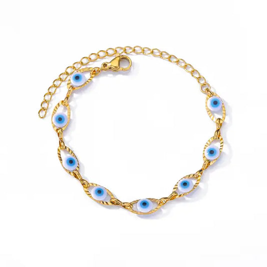 Gold Evil Eye Bracelet/Anklet The Chic Women.