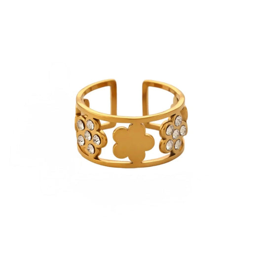 Clover Crystal Ring