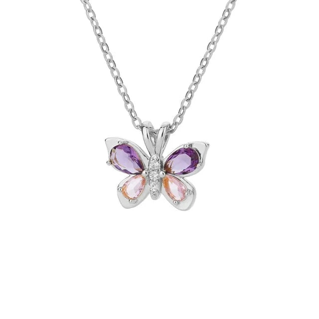 Dual Tone Butterfly Necklace The Chic Women.