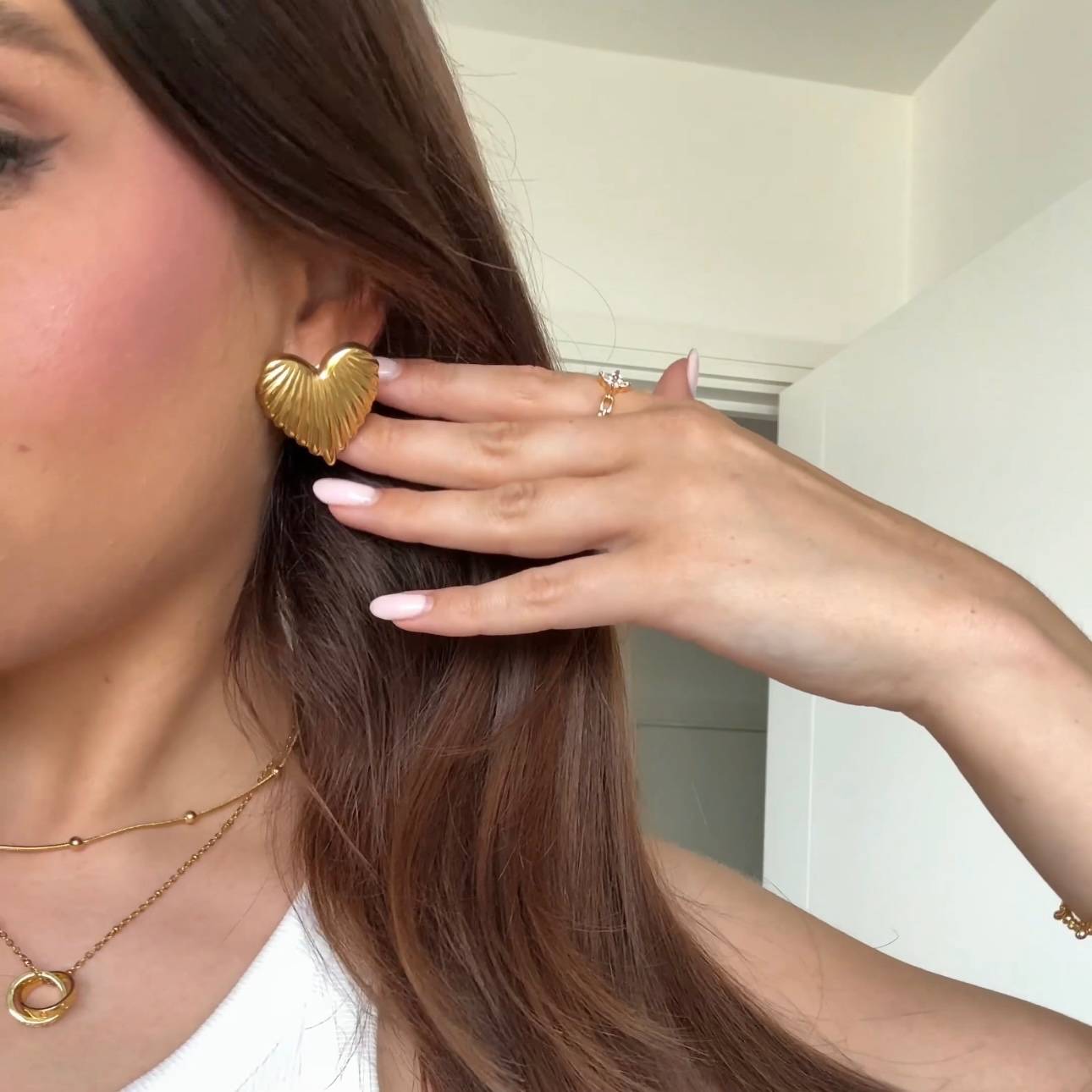 Golden Heart Earrings