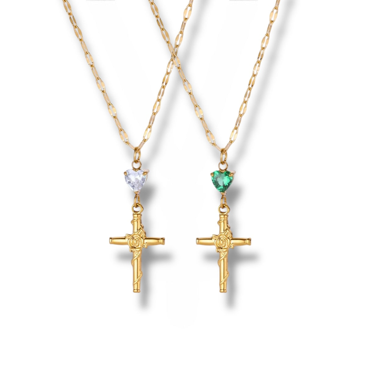 Divine Heart Cross Necklace