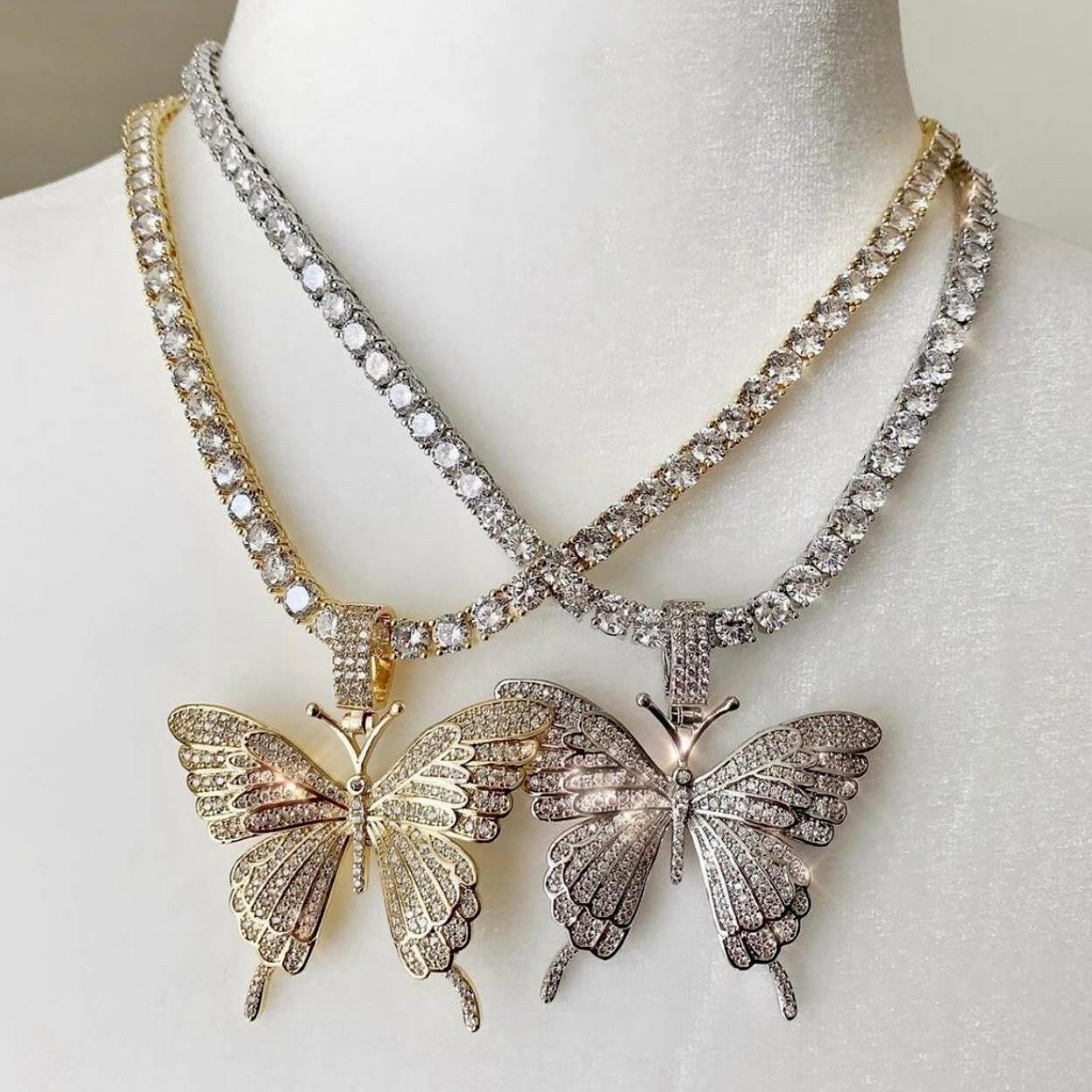 Icy Butterfly Necklace  The Chic Women.