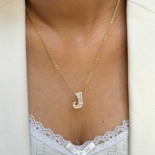 Mini Icy Letter Necklace  The Chic Women.