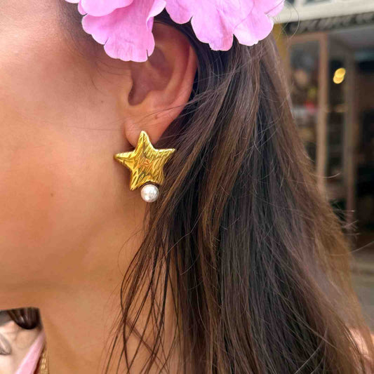 Pearl Star Earrings