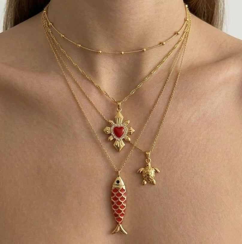 Mini Turtle Charm Necklace