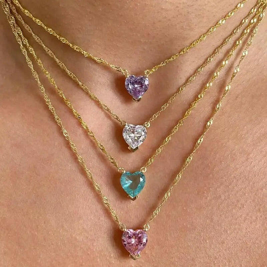 Crystal Heart Necklace  The Chic Women.