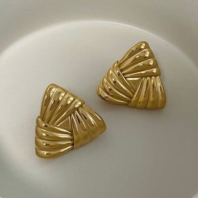 Textured Triangle Earrings