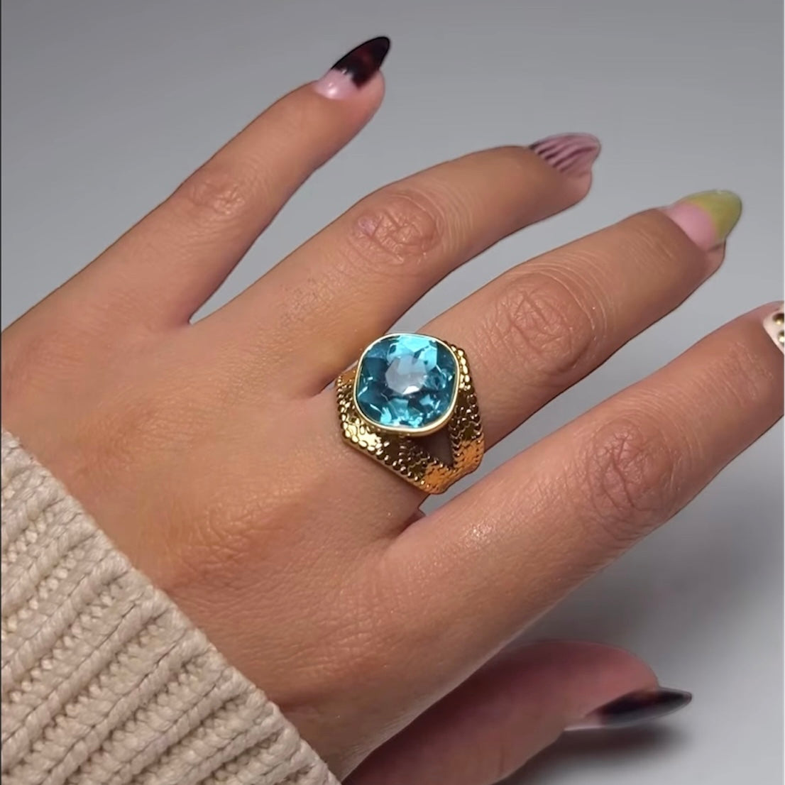 Aqua Gem Ring