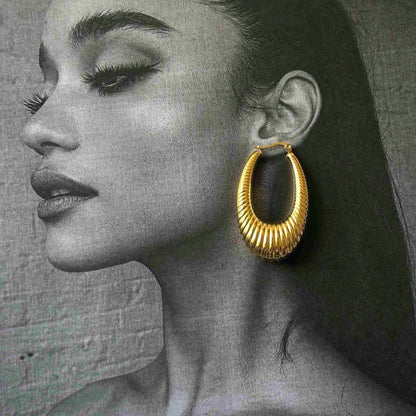 Textured Oval Hoops  The Chic Women.