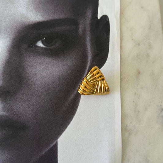 Textured Triangle Earrings