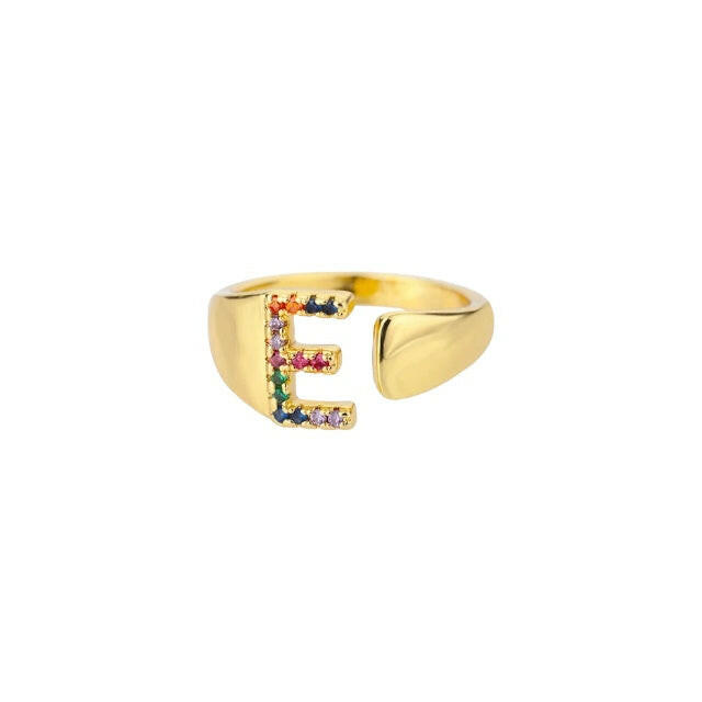 Multicolor Initial Ring  The Chic Women.