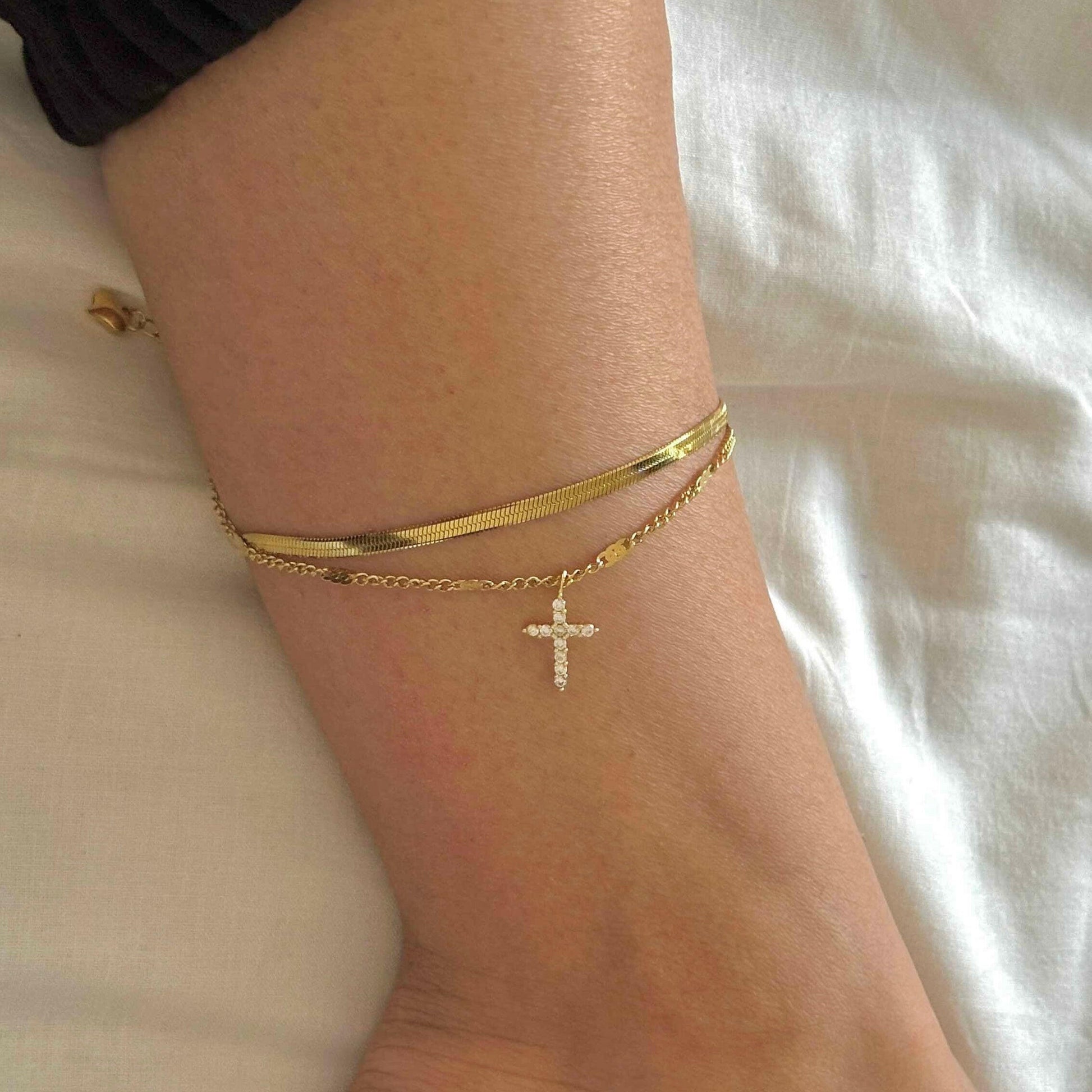 Layered Cross Bracelet/Anklet  The Chic Women.