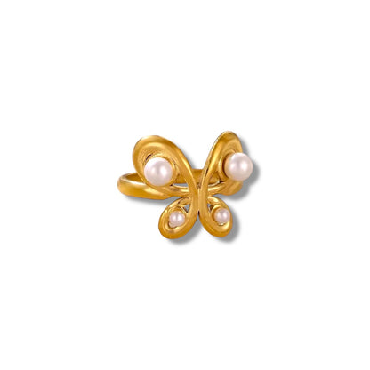 Pearly Butterfly Ring
