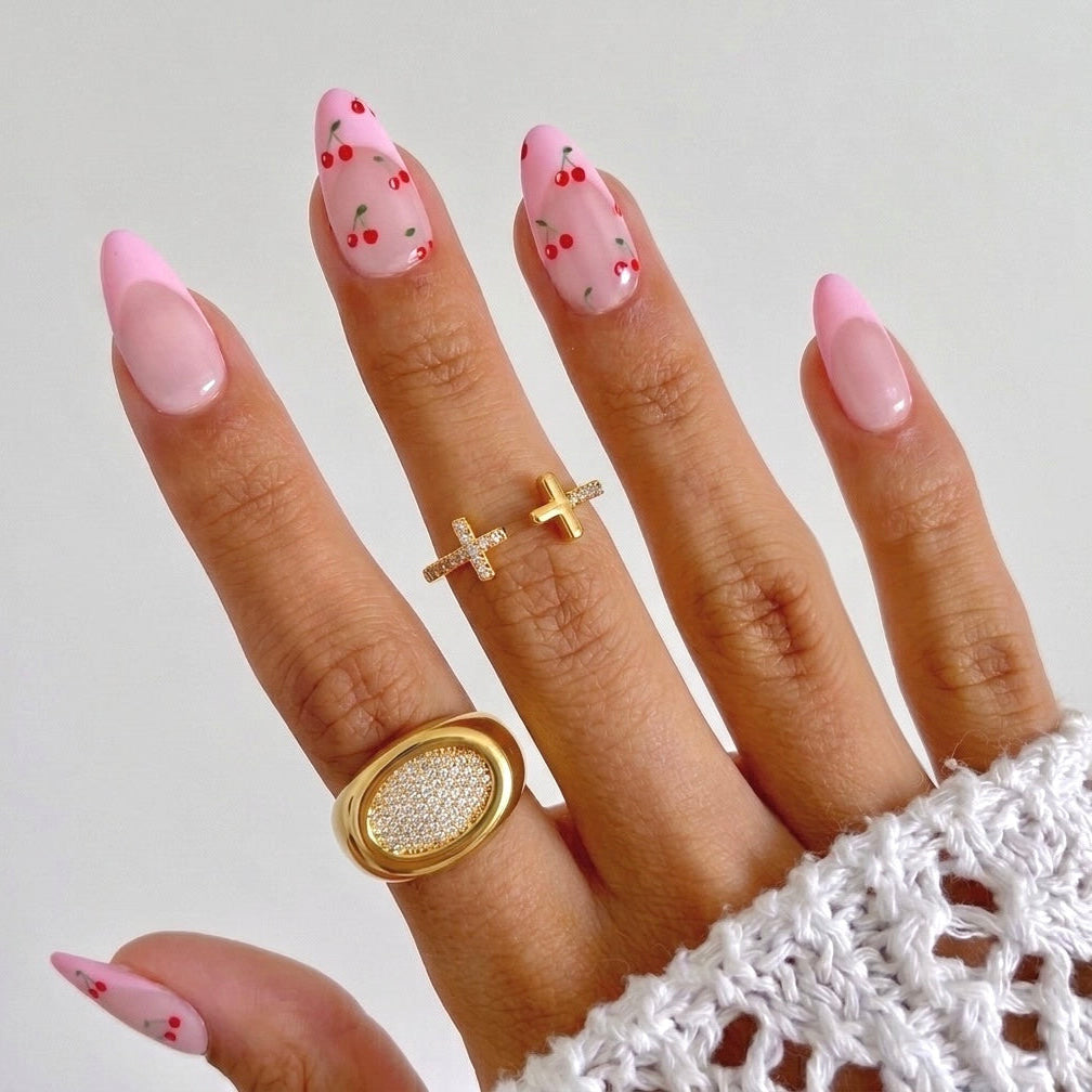 Pave Button Ring