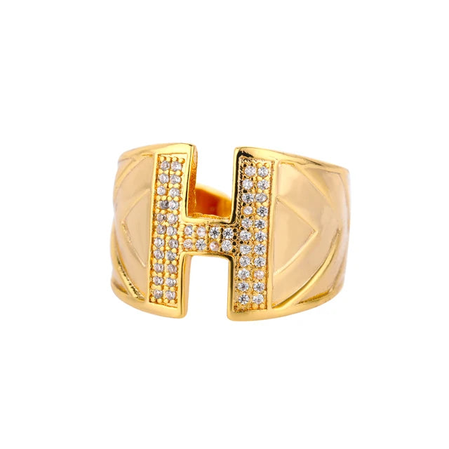 Pave Initial Ring  The Chic Women.