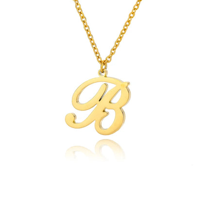 Cursive Initial Necklace  The Chic Women.