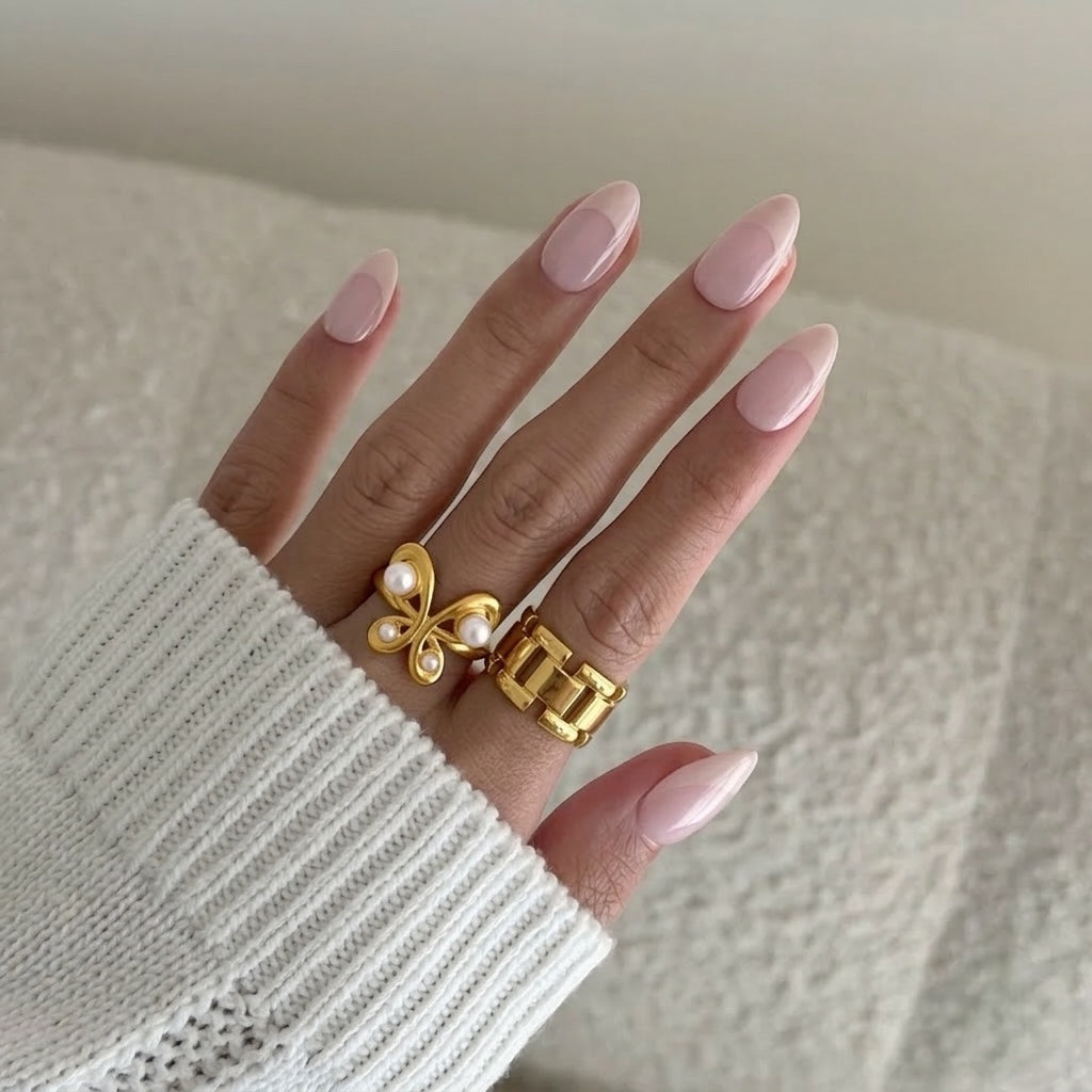 Pearly Butterfly Ring