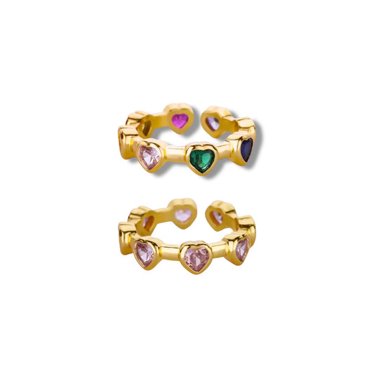 Multicolor Hearts Ring
