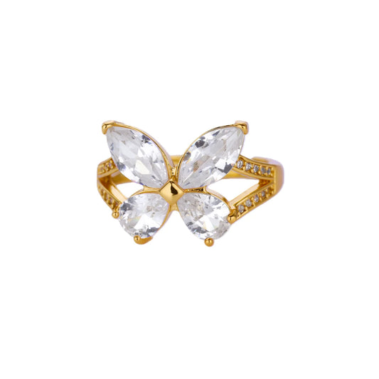 Crystal Butterfly Ring