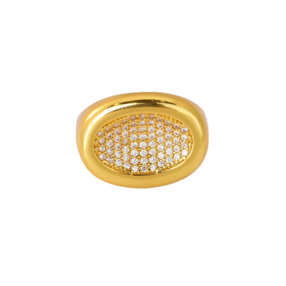 Pave Button Ring